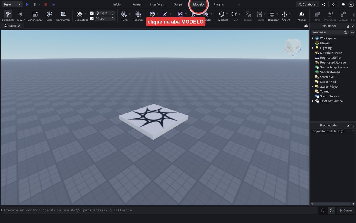 Tela do Roblox Studio no passo 4