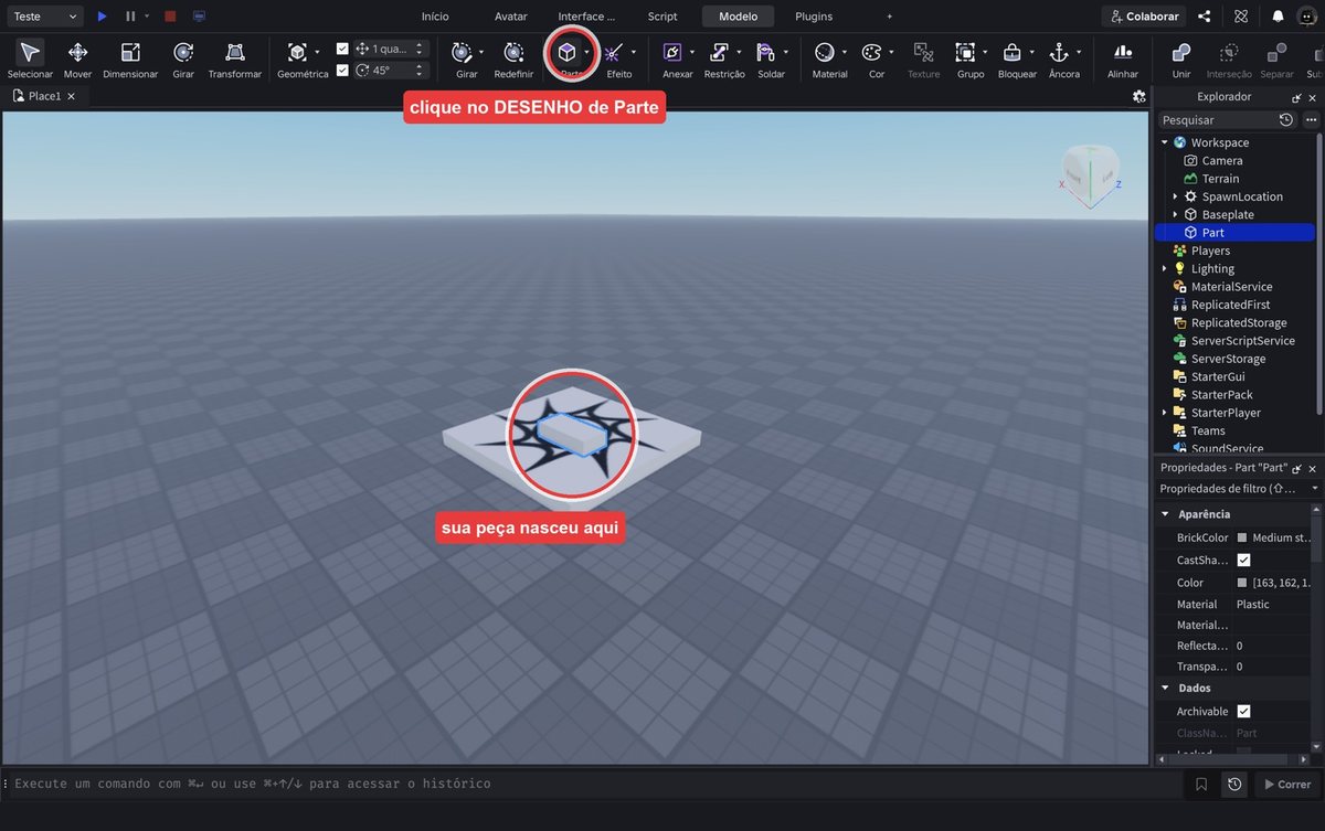 Tela do Roblox Studio no passo 5