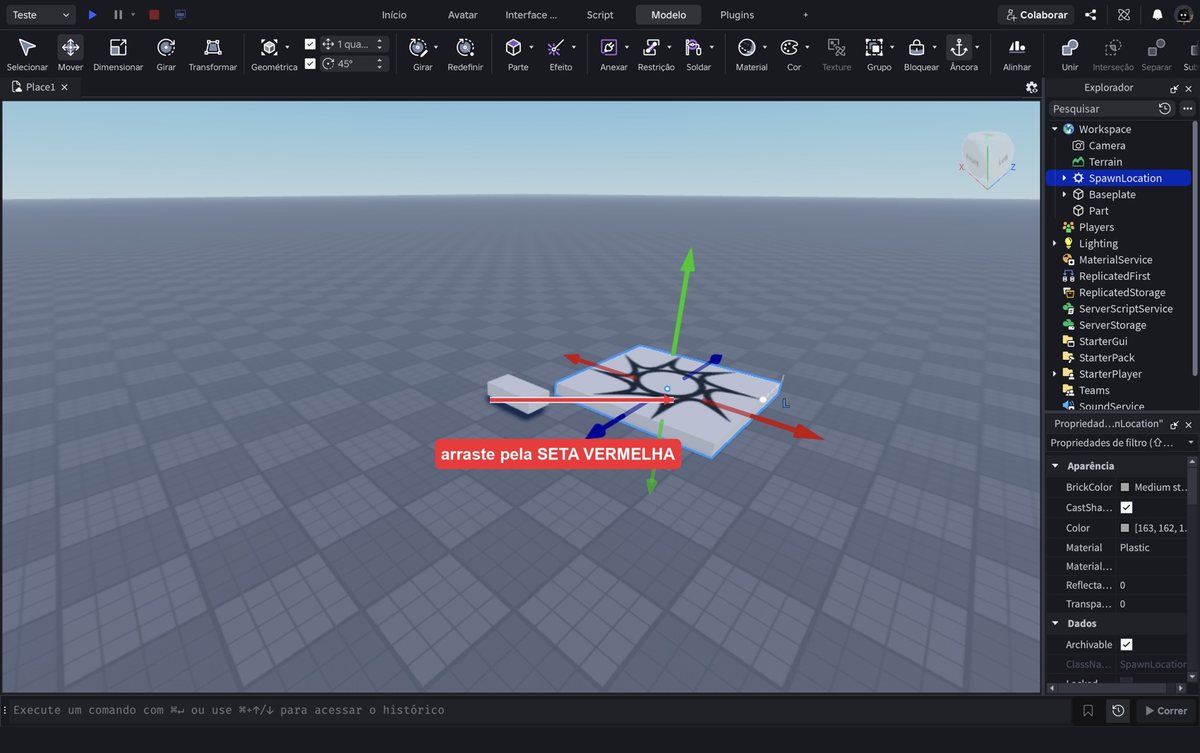 Tela do Roblox Studio no passo 8