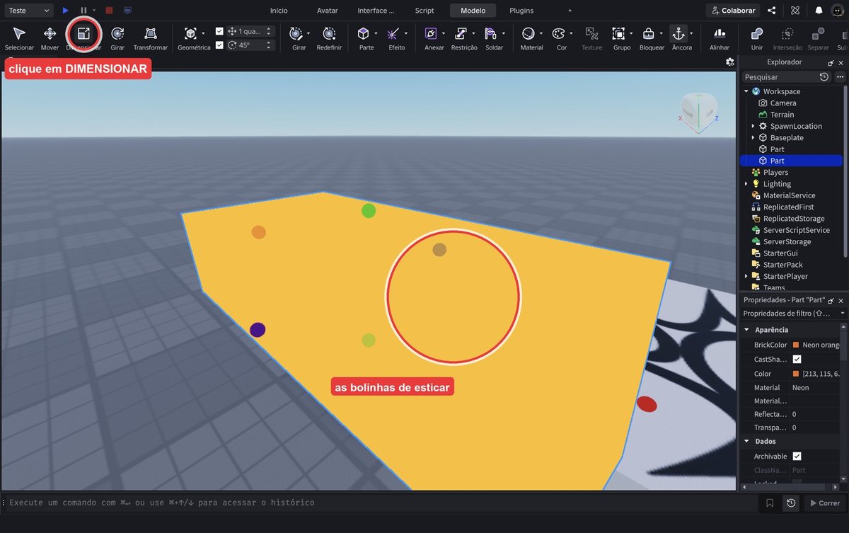 Tela do Roblox Studio no passo 14