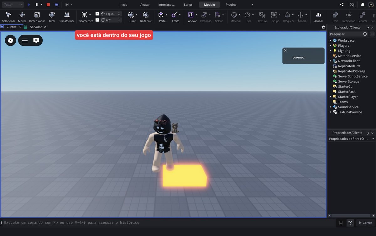 Tela do Roblox Studio no passo 18
