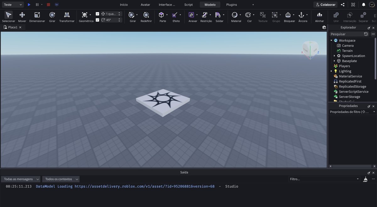 Tela do Roblox Studio no passo 3