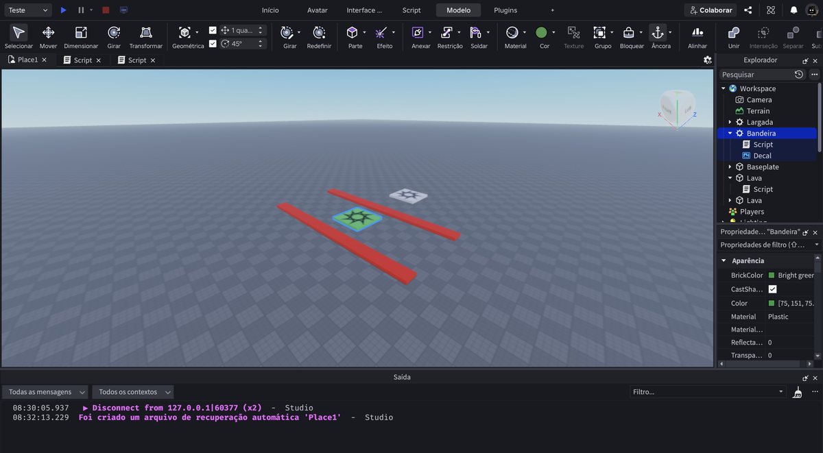 Tela do Roblox Studio no passo 17