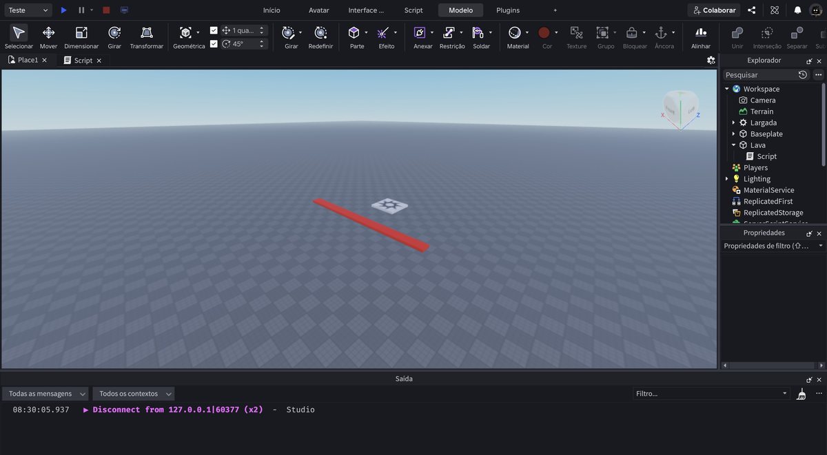 Tela do Roblox Studio no passo 12