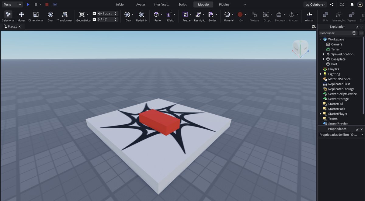 Tela do Roblox Studio no passo 7
