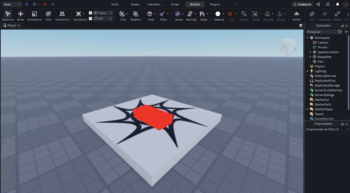 Tela do Roblox Studio no passo 8