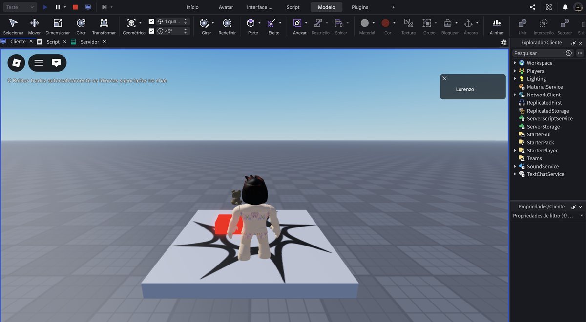 Tela do Roblox Studio no passo 16