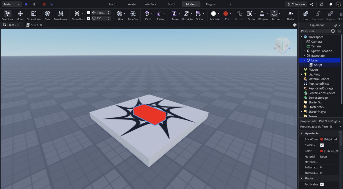 Tela do Roblox Studio no passo 18