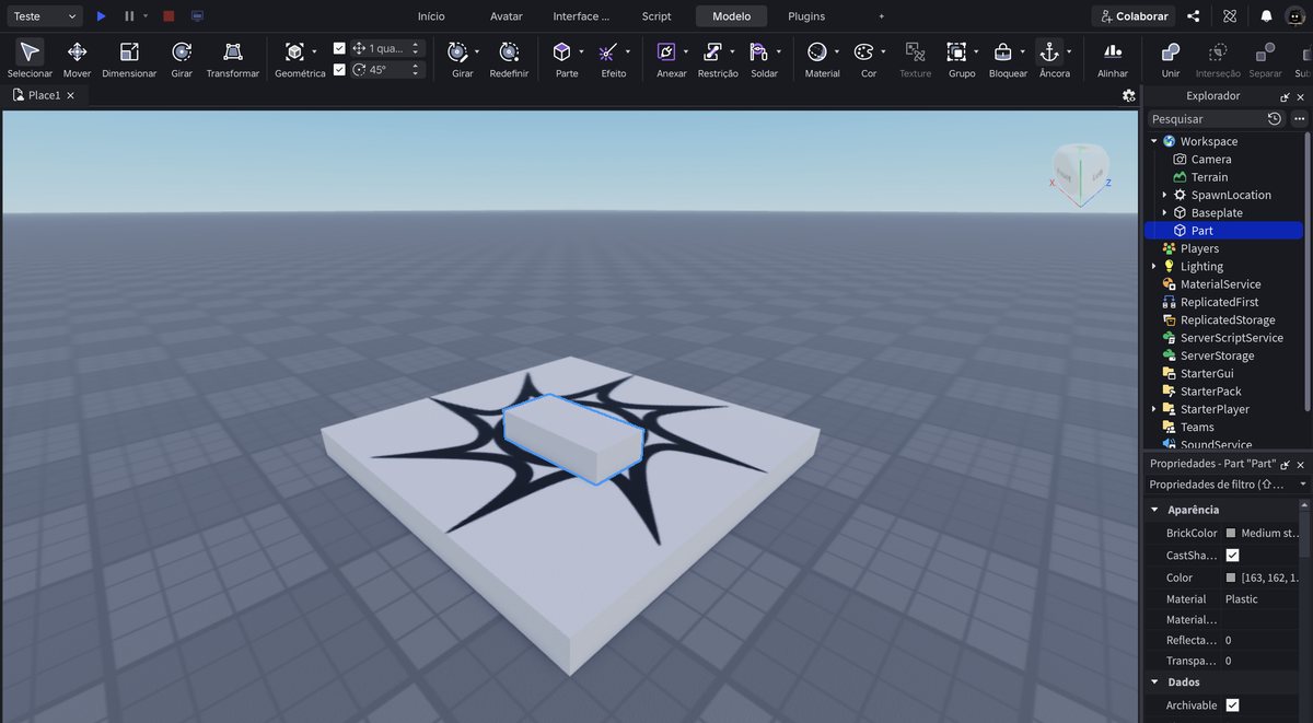 Tela do Roblox Studio no passo 6