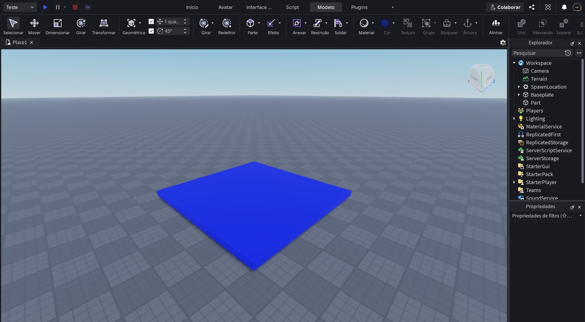 Tela do Roblox Studio no passo 8
