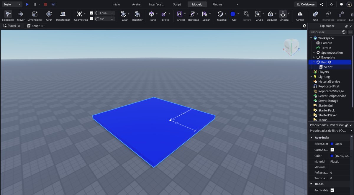 Tela do Roblox Studio no passo 18