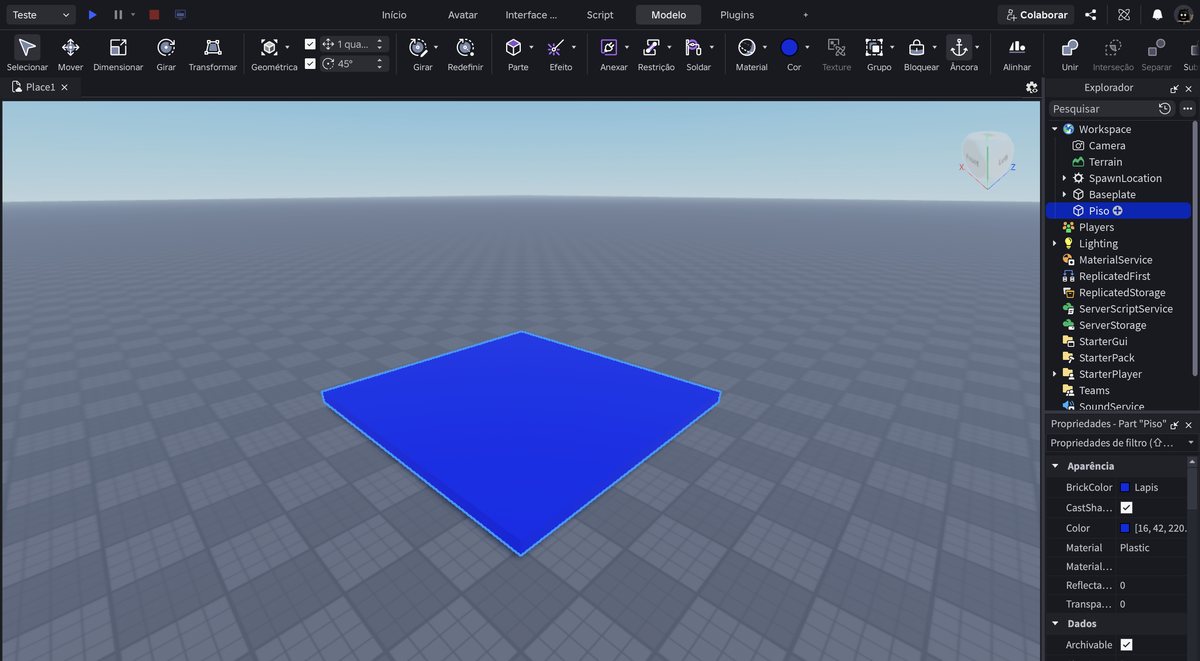Tela do Roblox Studio no passo 9