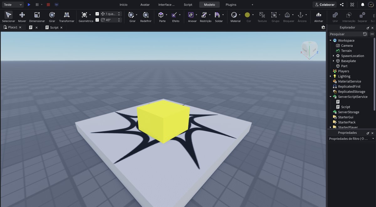 Tela do Roblox Studio no passo 13