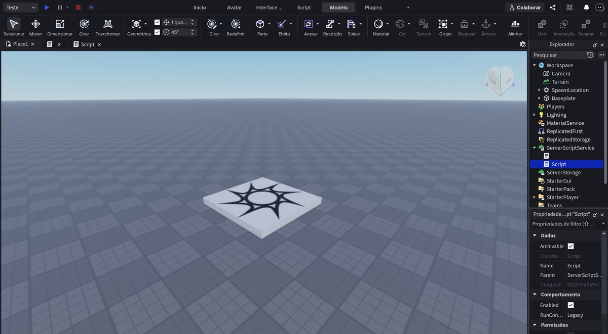 Tela do Roblox Studio no passo 10