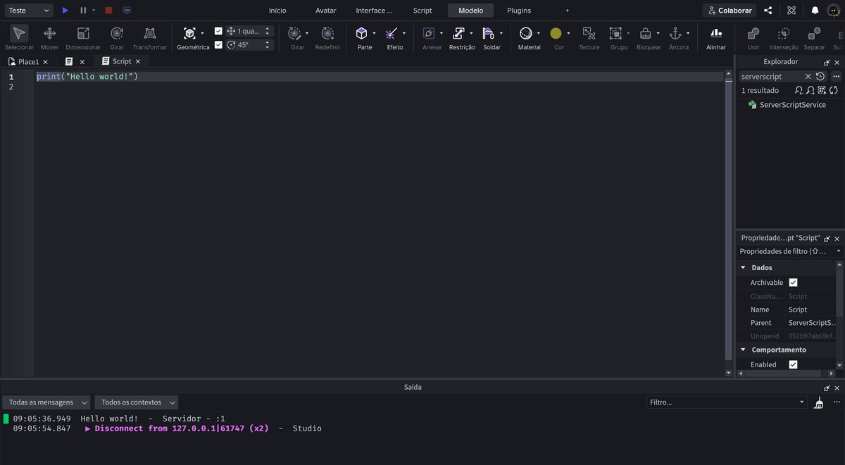 Tela do Roblox Studio no passo 5