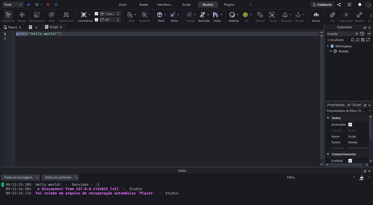 Tela do Roblox Studio no passo 15
