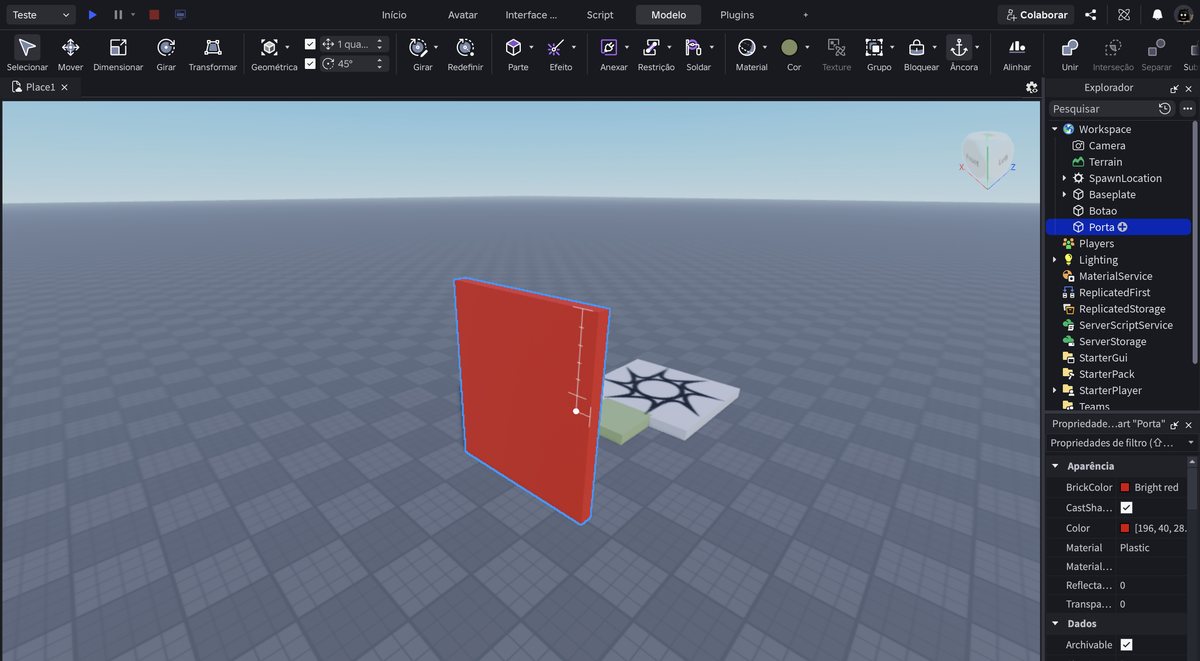 Tela do Roblox Studio no passo 9