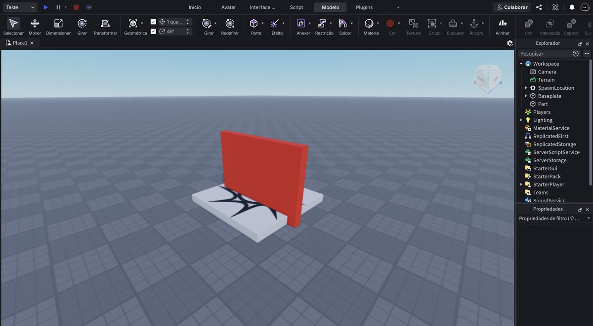 Tela do Roblox Studio no passo 7