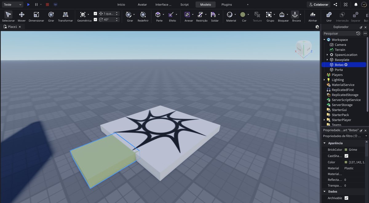 Tela do Roblox Studio no passo 12