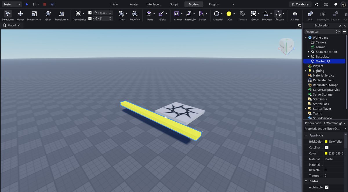 Tela do Roblox Studio no passo 19