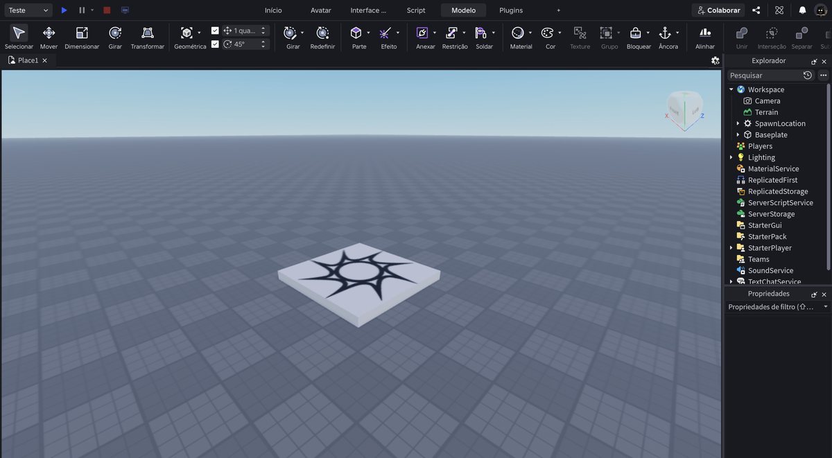 Tela do Roblox Studio no passo 3