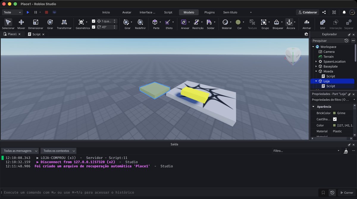 Tela do Roblox Studio no passo 10