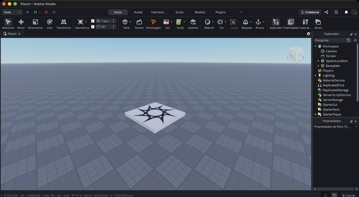 Tela do Roblox Studio no passo 3