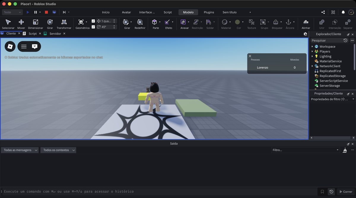 Tela do Roblox Studio no passo 16