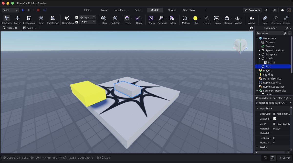 Tela do Roblox Studio no passo 11