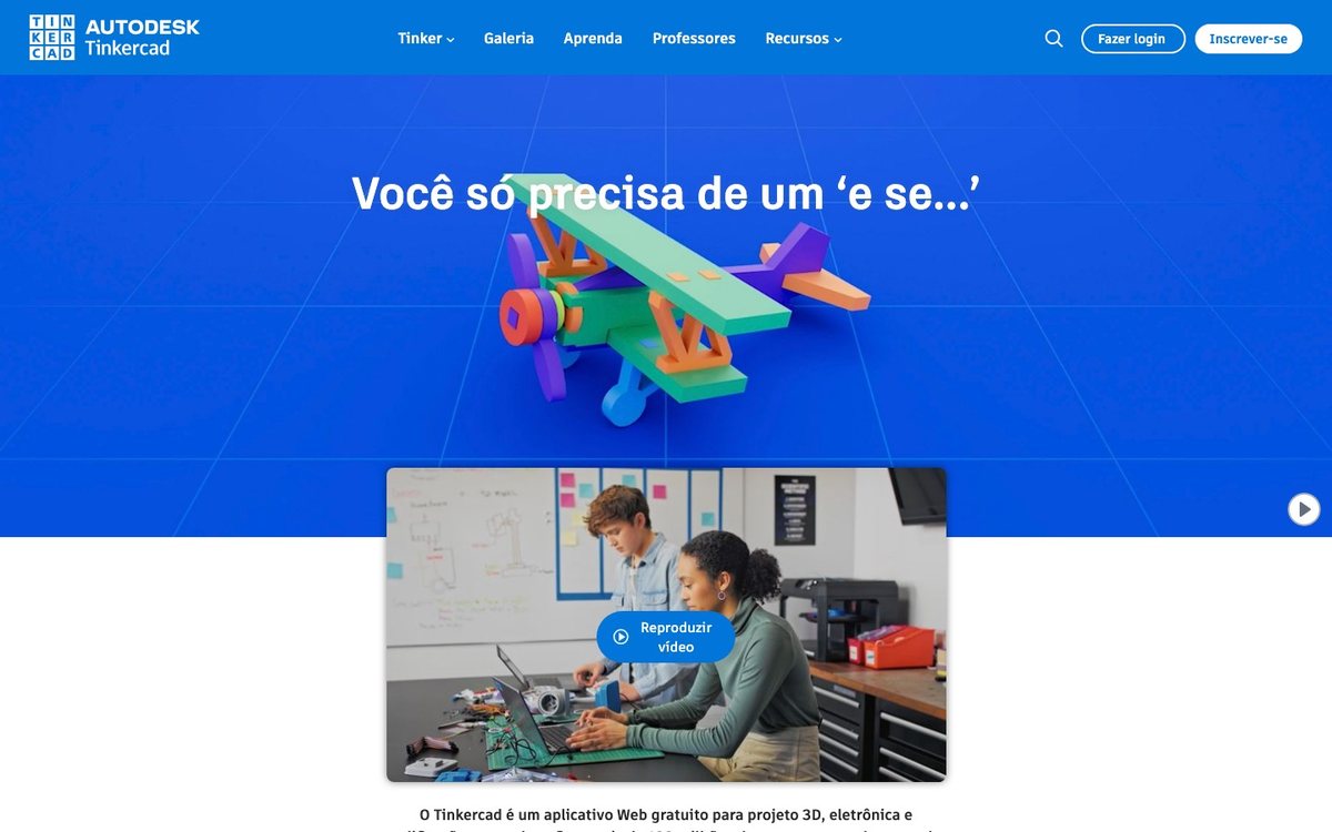 Tela do Tinkercad no passo 1
