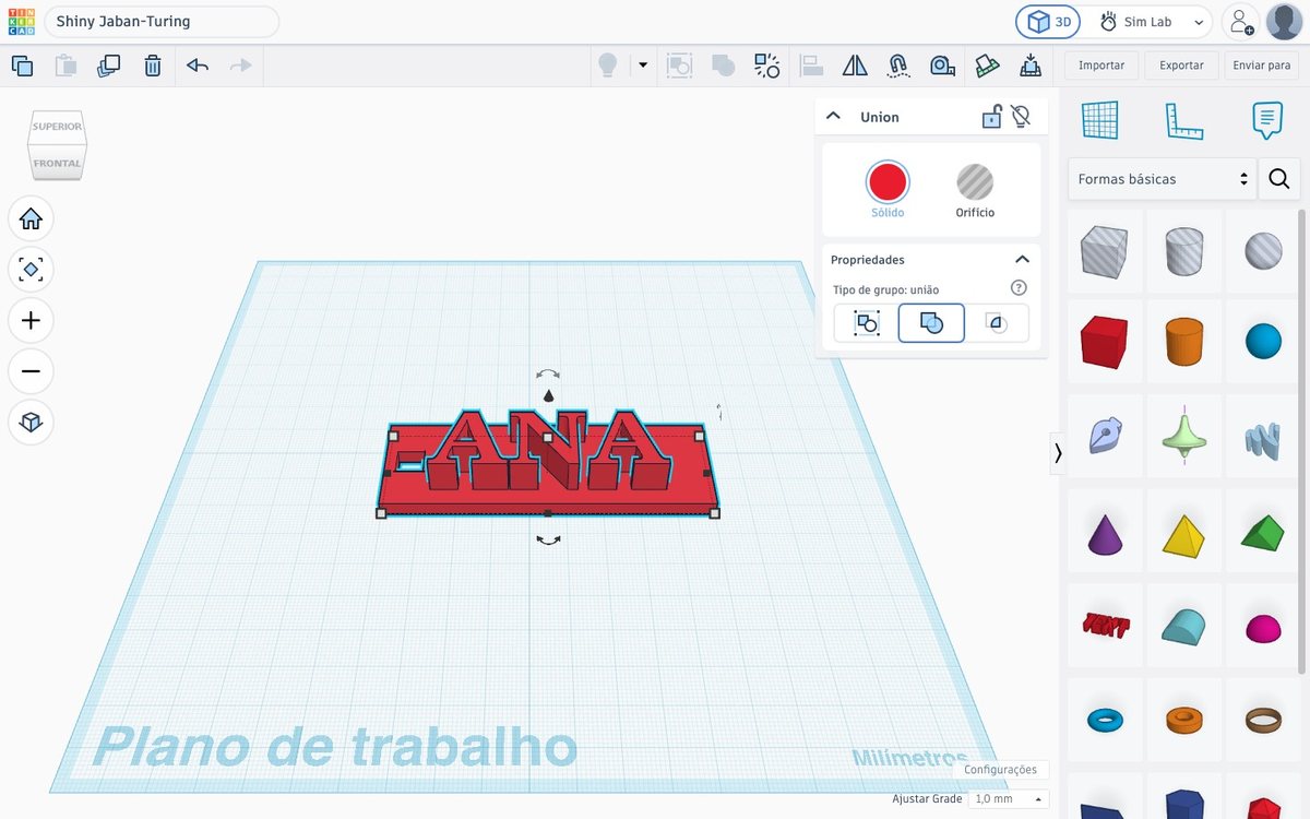Tela do Tinkercad no passo 17