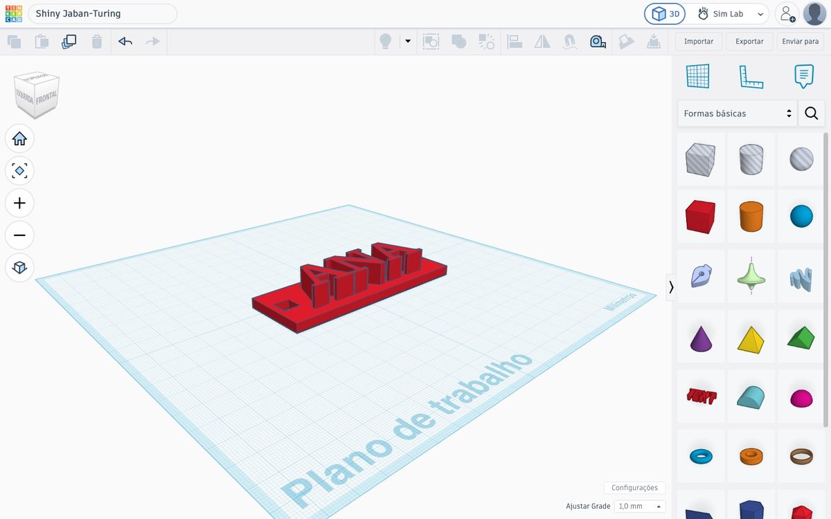 Tela do Tinkercad no passo 19
