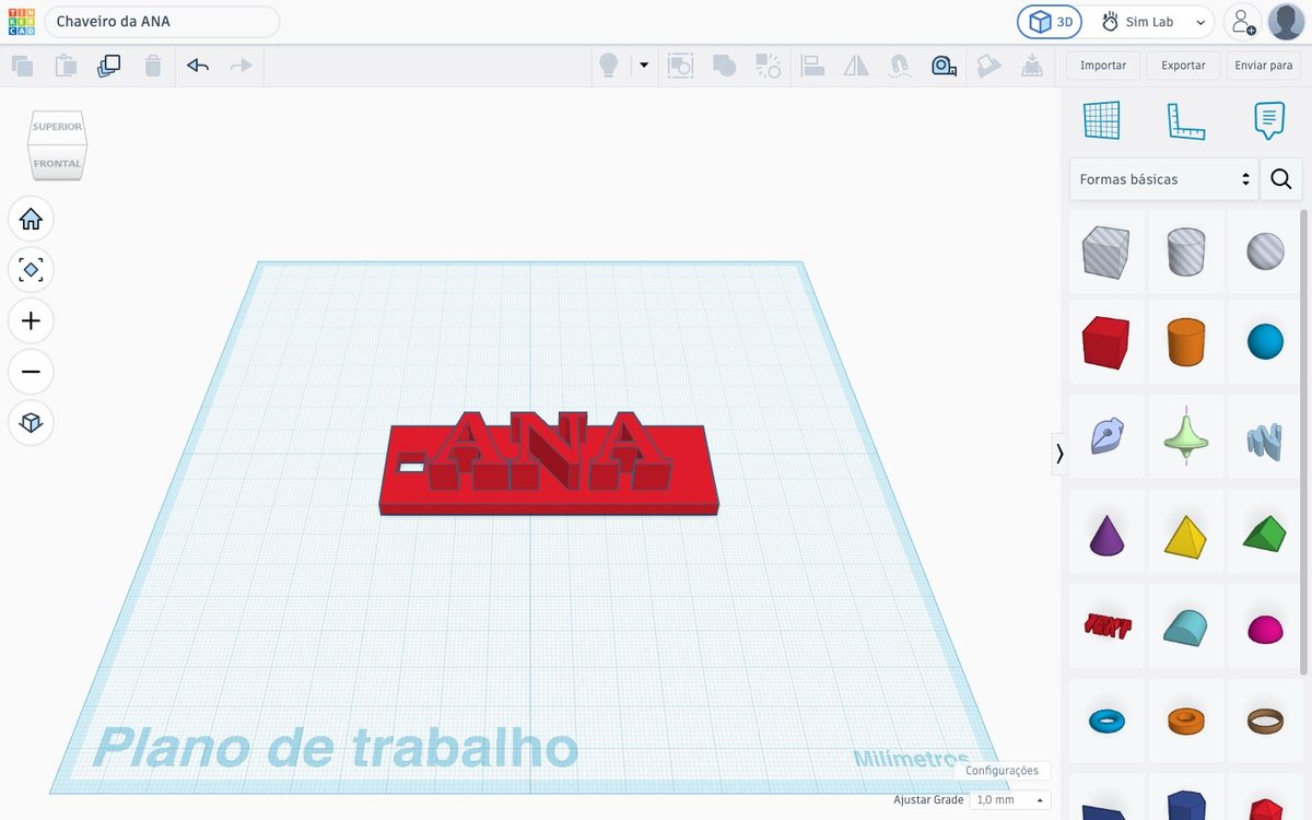 Tela do Tinkercad no passo 20